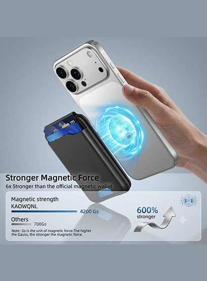 17_e Portafoglio MagSafe Sottile in Pelle con Protezione RFID e Tracciamento GPS Integrato