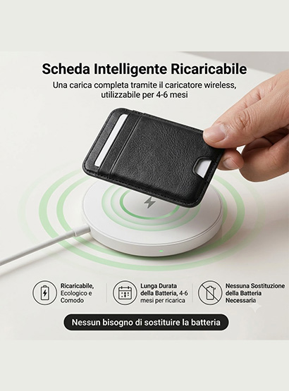 18_d Portacarte Intelligente Slim con Tracciatore Integrato