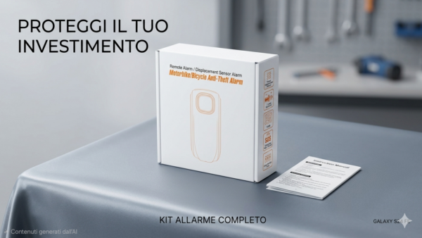 Immagine 1 Kit Allarme Antifurto Sonoro con Sensore di Spostamento 3D per Due Ruote (Bici, e-bike, motocicli, monopattini)